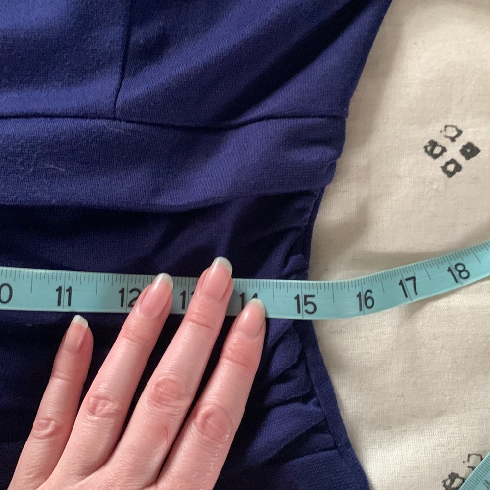Indigo blue trumpet pencil wiggle dress keyhole L - Picture 8 of 11